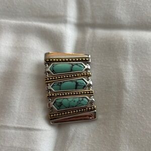 Lia Soohia two tone pendant with turquoise
